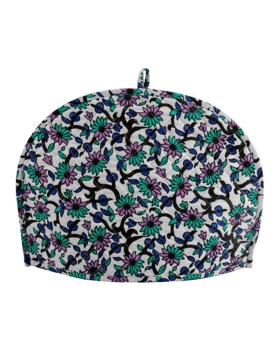 Blue Tea Cosy Cotton 15x11 Tea Cozy Printed Floral By Rajrang N18