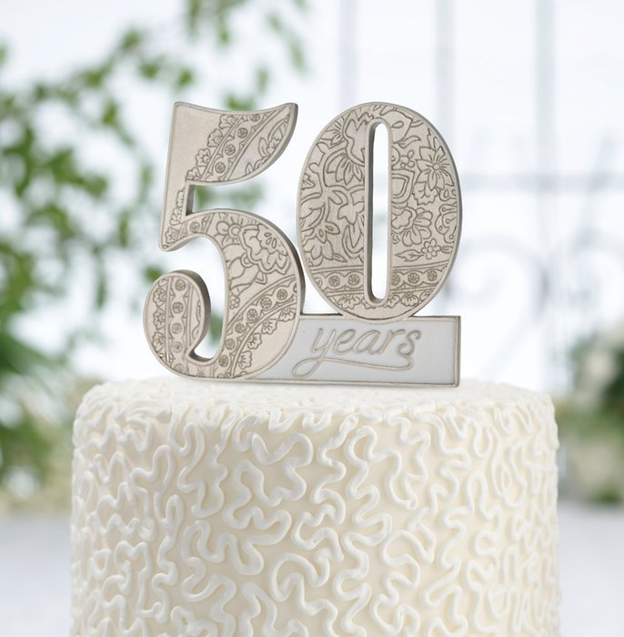 Lillian Rose CT552 50 50th Anniversary Cake Pick, 4-Inch by 3.5-Inch