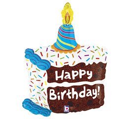 Betallic 85833P Piece of Cake Birthday Shop Balloon Pack, 28"