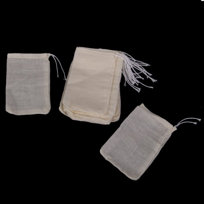 50pcs Drawstring Bags Nut Milk Tea Fruit Juice Strainer Filter Bag (white, 11 x 8cm) N39