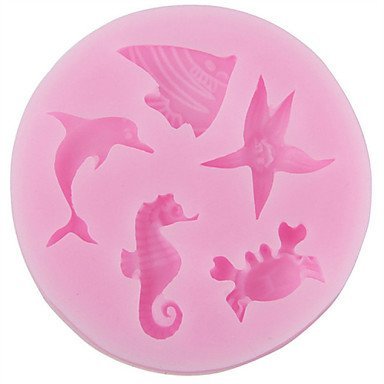 Sher Bakeware Silicone Dolphin Baking Molds for Fondant Candy Chocolate Cake N3