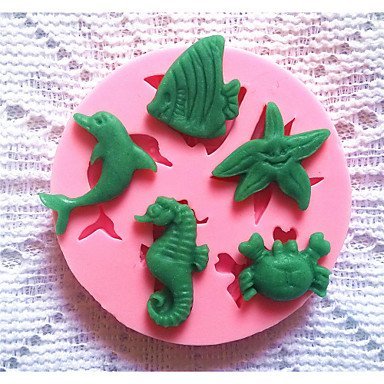 Sher Bakeware Silicone Dolphin Baking Molds for Fondant Candy Chocolate Cake N4