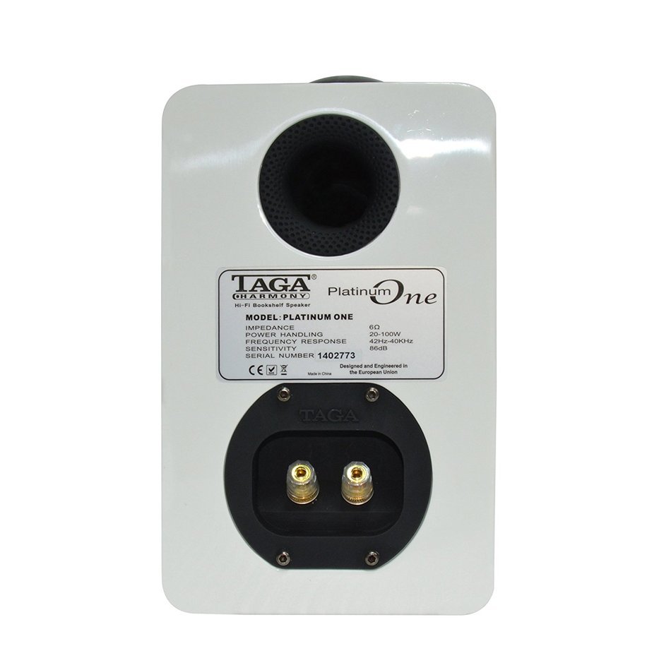 TAGA HARMONY Platinum One Hifi Bookshelf Speakers Pair - White N2