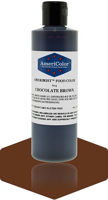 9 Ounce Amerimist Airbrush Food Color CHOCOLATE BROWN