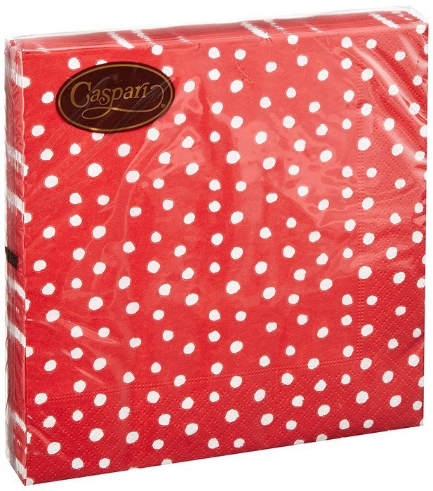 Entertaining with Caspari Dots Guest Towels, Platinum, Pack of 15 N12