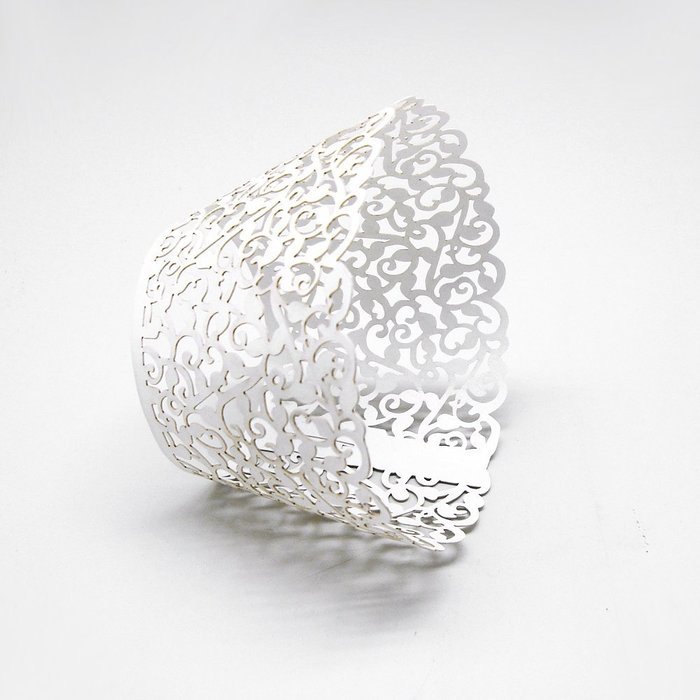 60 Pcs Laser Cut White Pearly Paper Garden Cupcake Wrappers Wraps Cases Wedding Birthday Party Decorations N9