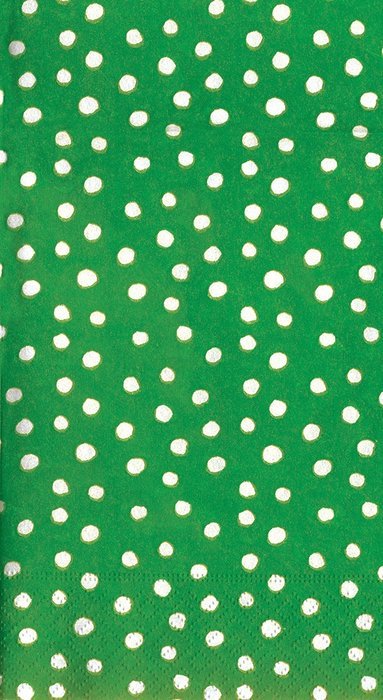 Entertaining with Caspari Dots Guest Towels, Platinum, Pack of 15 N13