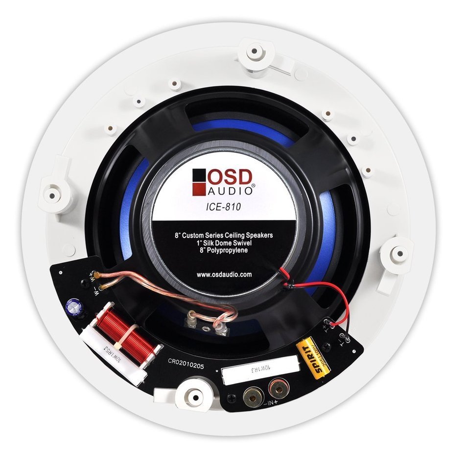 OSD Audio ICE610 6.5-inch Polypropylene Woofer 100-Watt Contractor Series In-Ceiling Speaker Pair N5