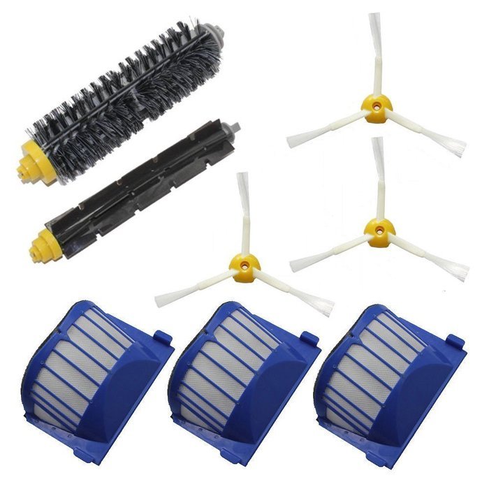Iautomatic Aero Vac Filter & Bristle Brush & Flexible Beater Brush & 3-Armed Side Brush Pack Kit for iRobot Roomba...