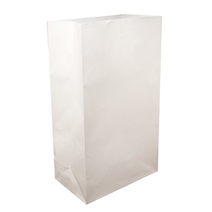 LumaBase 00410 100 Count Standard Luminaria Bags, White N2