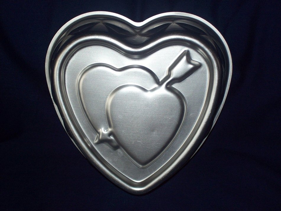 Vintage Aluminum Wearever Double Heart Cake Pan N2