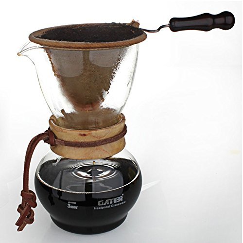 480 Cc Glass a Portable Steel Coffee Pot Combination Suit / Flannel Bags Manually Drip Coffee Drip Pot Ice Tool N4