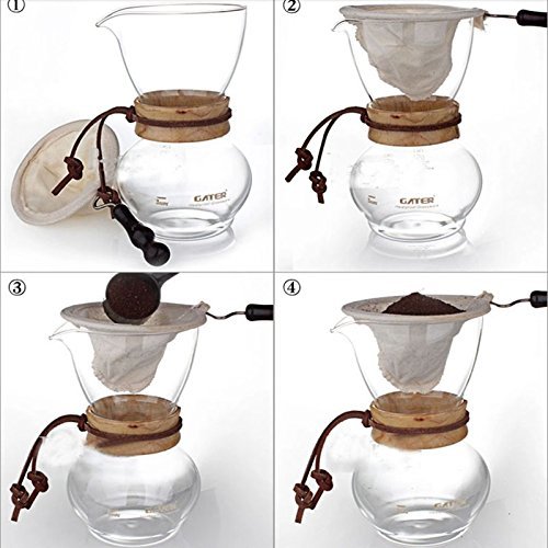 480 Cc Glass a Portable Steel Coffee Pot Combination Suit / Flannel Bags Manually Drip Coffee Drip Pot Ice Tool N5