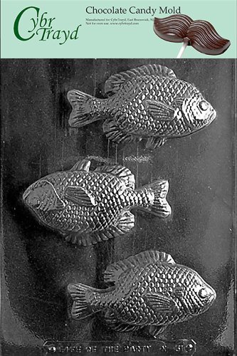 Cybrtrayd N051 Large Fish Mold Chocolate Candy Mold with Exclusive Cybrtrayd Copyrighted Chocolate Molding Instructions