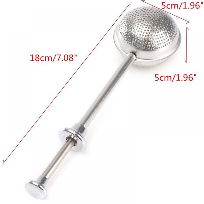 MAXGOODS Fine Metal Ball Push Tea Leaf Herbal Lock Infuser Teaspoon Strainer Spice Filter N7