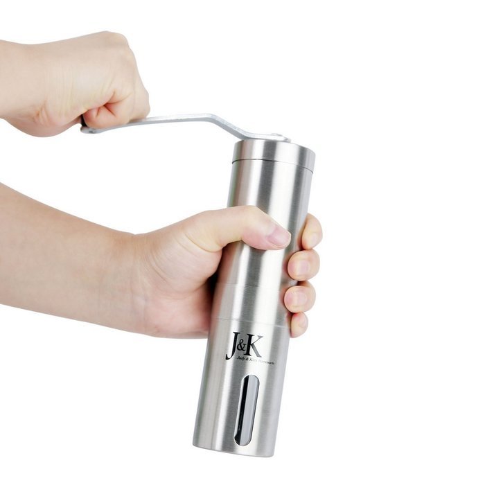 J.K Manual Ceramic Burr Coffee Grinder or Mill,Hand Mill Sleek Stainless Steel, Mini N4