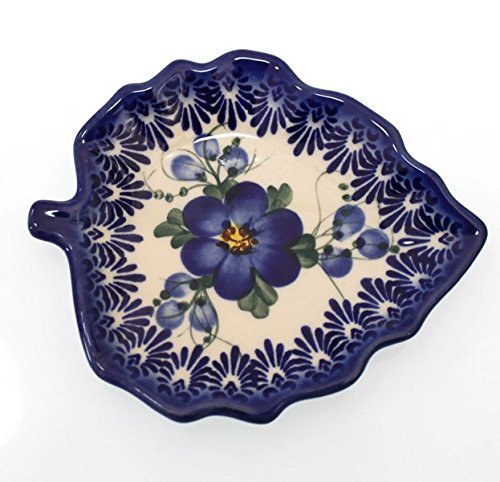 Classic Boleslawiec, Polish Pottery Hand Painted Ceramic Tea Bag Tidy Holder, Diameter: 4.3x5.1inch 516-U-003