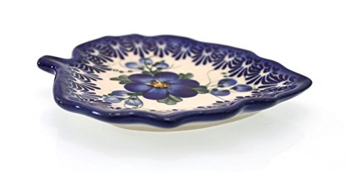 Classic Boleslawiec, Polish Pottery Hand Painted Ceramic Tea Bag Tidy Holder, Diameter: 4.3x5.1inch 516-U-003 N3