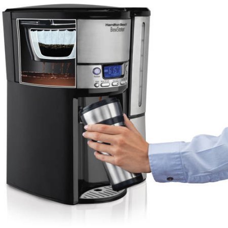 12-Cup BrewStation Dispensing Coffee Maker with Removable Reservoir by Hamilton Beach, 47950, Silver/Black N4
