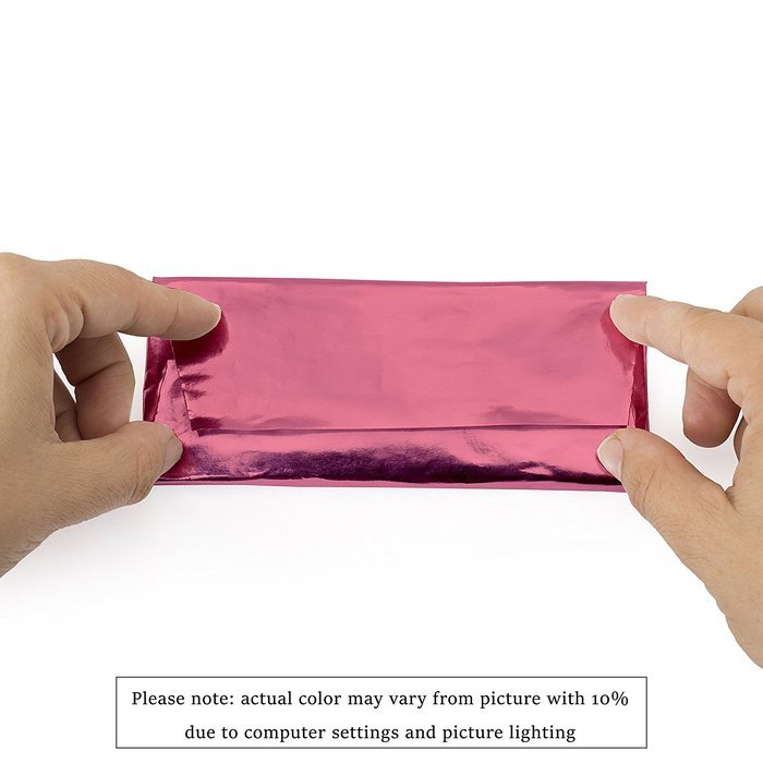 Foil Wrapper (Silver) - Pack of 100 Candy Bar Wrappers with Thick Paper Backing - Folds and Wraps Well - Best... N37