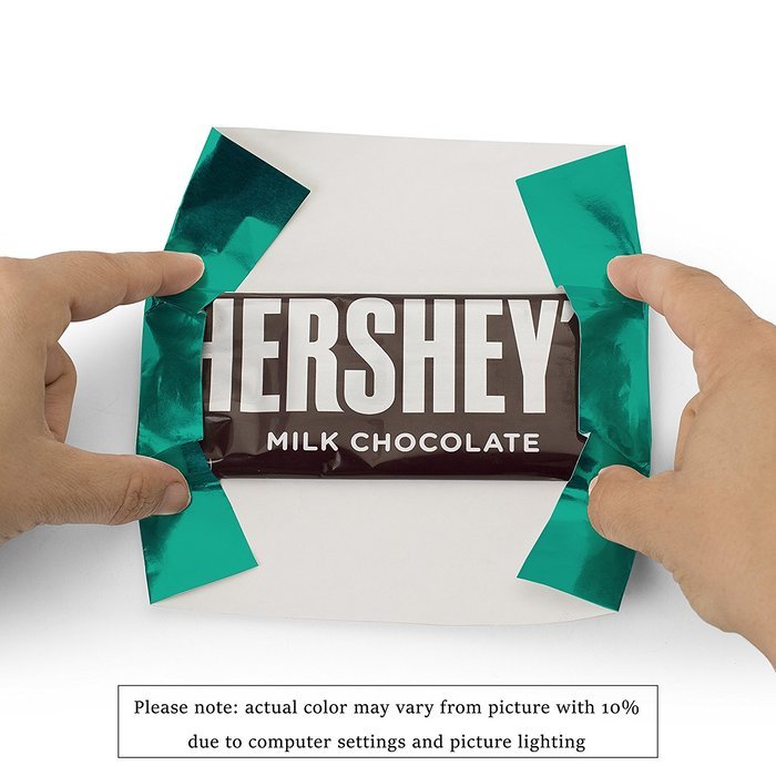 Foil Wrapper (Silver) - Pack of 100 Candy Bar Wrappers with Thick Paper Backing - Folds and Wraps Well - Best... N38