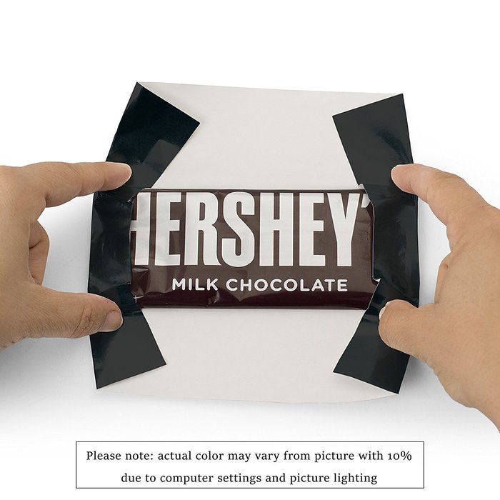 Foil Wrapper (Silver) - Pack of 100 Candy Bar Wrappers with Thick Paper Backing - Folds and Wraps Well - Best... N40