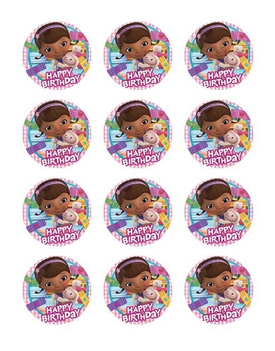 Doc McStuffins Cupcake Edible Toppers Set of 12