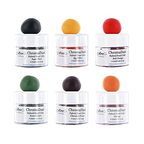ChromaDust Fall Assortment Hybrid Food Color Kit, 6 Colors by Chef Alan Tetreault