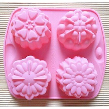 Y&XL&H 4 Hole Different Flowers Shape Cake Mold Ice Jelly Chocolate Mold,Silicone 15.5&iexcl;&Aacute;14&iexcl;&Aacute;3 CM(6.1&iexcl;&Aacute;5.5&iexcl;&Aacute;1.2... N2