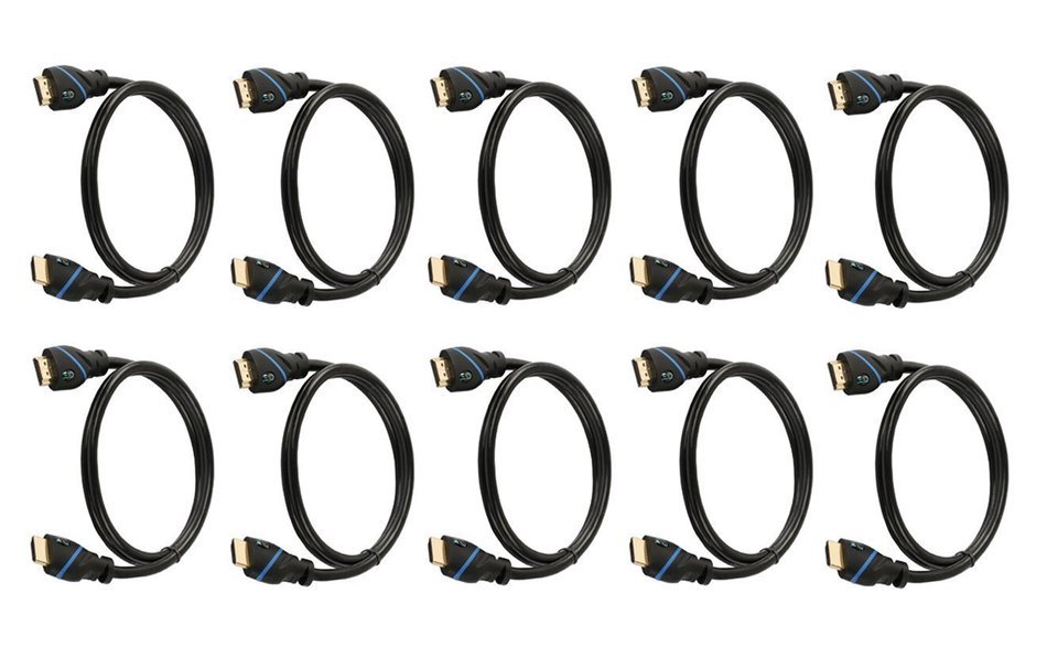 C&E 2-Pack, High HDMI Cable 75 Feet with Built-in Signal Booster Supports 3D & Audio Return Channel Full HD,... N3