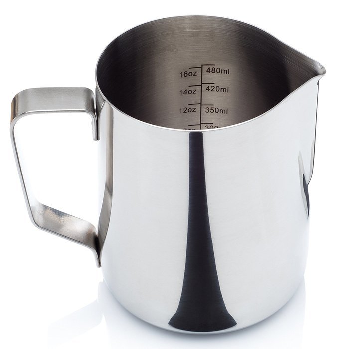 Luxica Stainless Steel Milk Frothing Pitcher - with Measurement Markings and Bonus Storage Bag (12 or 20 oz.)... N5