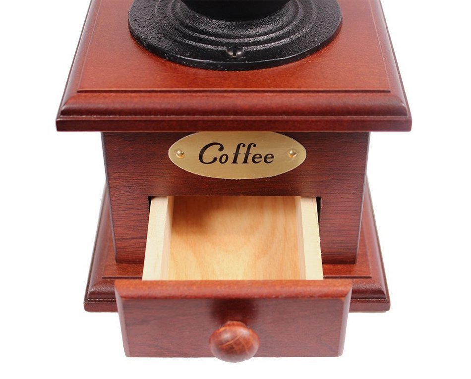 Manual Cast Iron Coffee Bean Grinder with Drawer N5