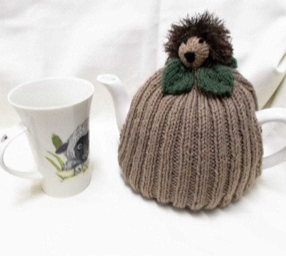 Hand Knitted Hedgehog Tea Cozy, fits 4 - 6 cup tea pot N3