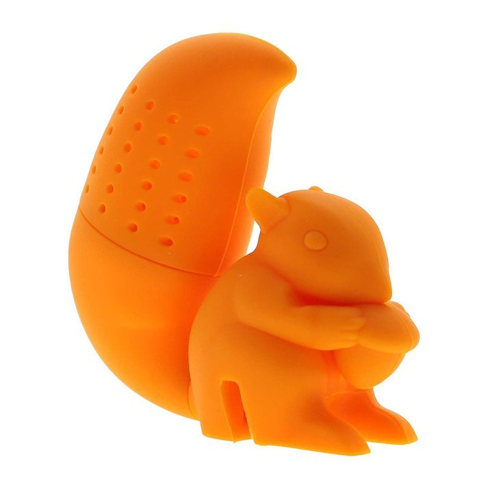HuaYang kawaii Silicone Squirrel Shape Tea Leaf Herbal Strainer Filter Infuser Bags Tool - Orange