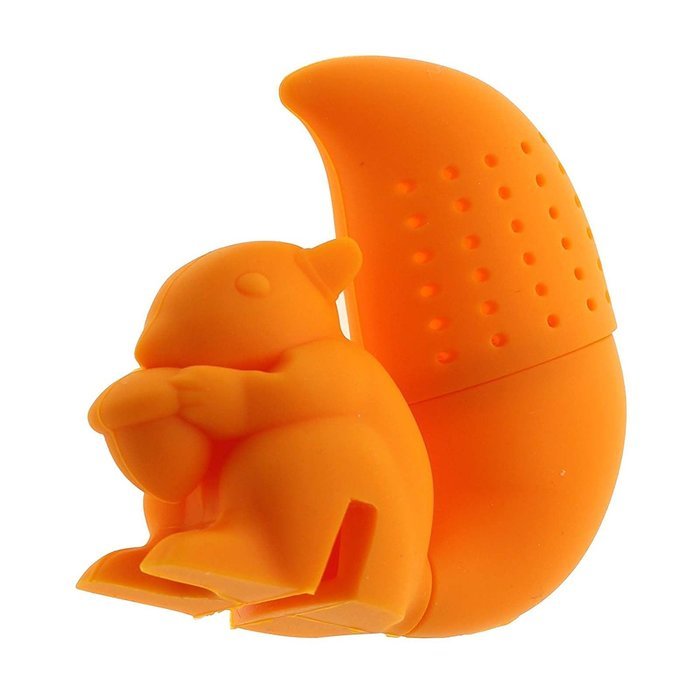 HuaYang kawaii Silicone Squirrel Shape Tea Leaf Herbal Strainer Filter Infuser Bags Tool - Orange N3