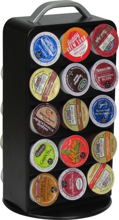 Surpahs ZEKH-300 30 Pod Capacity Metal K-cup Coffee Pods Storage Carousel Tower, Black N2