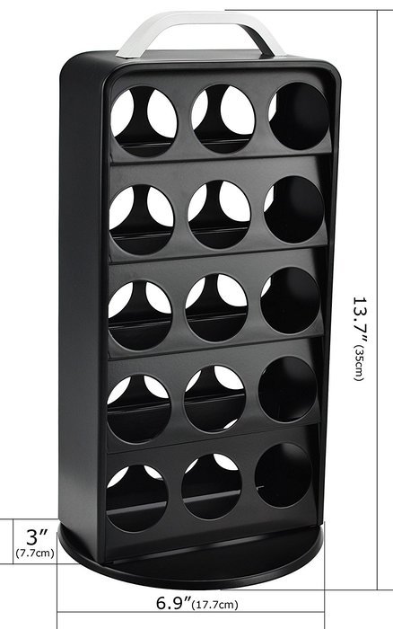 Surpahs ZEKH-300 30 Pod Capacity Metal K-cup Coffee Pods Storage Carousel Tower, Black N3