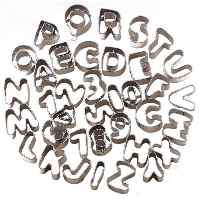 37 pcs Metal Alphabet Number Letter Cake Mould Mold Decorating Cutter Tool Set Biscuit Fondant Sugarcraft Cookie...