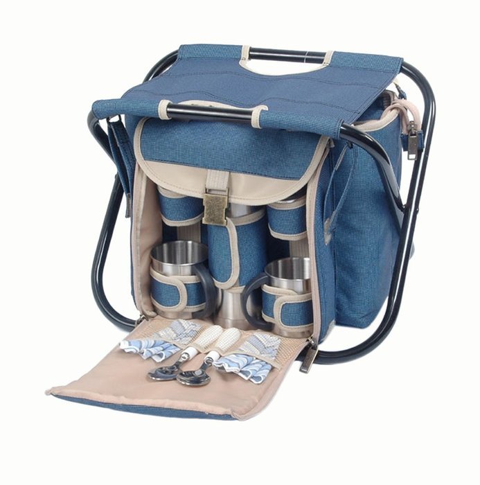 Folding Seat with Coffee Service for 2 in Blue