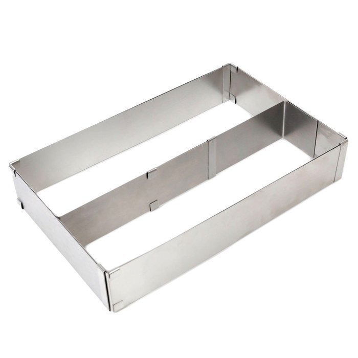 Hanperal Adjustable Square Stainless Steel Mousse Cake Square Cake Ring Bakeware Tool N5