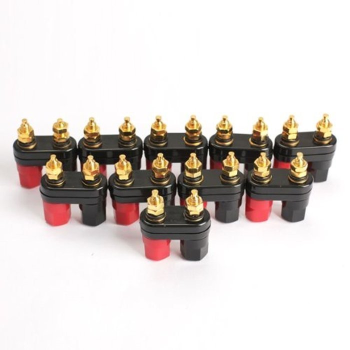 Angelduck 10pcs Terminal Binding Post Power Amplifier Dual 2-way Banana Plug Jack N2