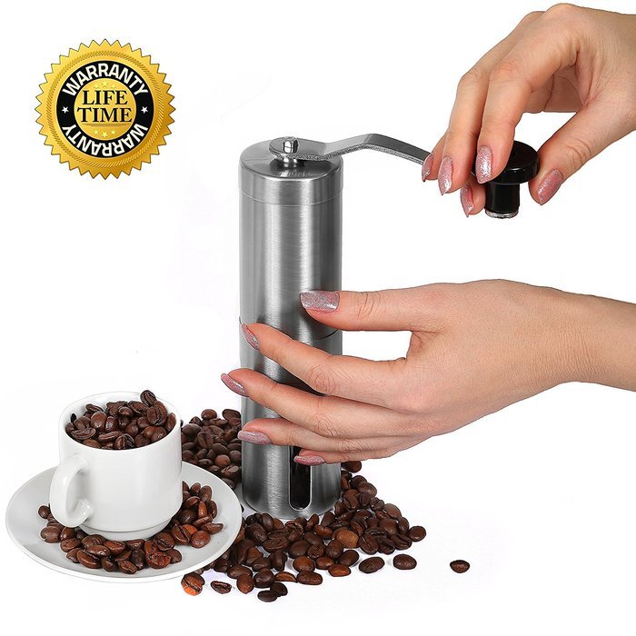 Jovs Best Premium Burr Conical Grinder for Manual Use - Professional Portable Hand Coffee Bean Mill of Stainless...