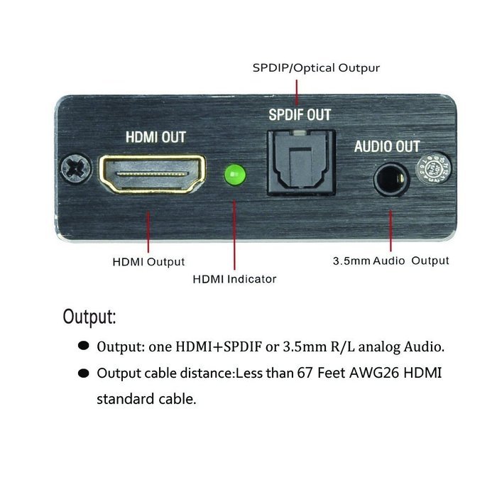 4K x 2K HDMI to HDMI HappyCell Optical TOSLINK SPDIF + 3.5mm Stereo Audio Extractor Converter HDMI Audio Splitter... N5