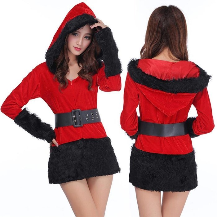 Christmas Fancy Dress ,BeautyVan Women Sexy Santa Christmas Costume Fancy Dress Party Outfit (Black) N10