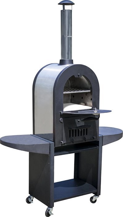 La Hacienda Stainless Steel Romano Pizza Oven, 74 by 49.6-Inch, Black