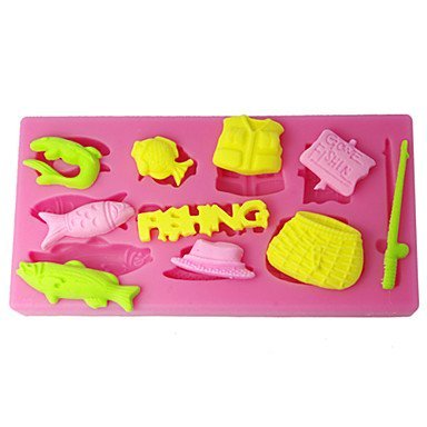 Y&XL&H Silicone Mold Fishing Tools Cake Design Moulds
