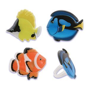 Tropical Fish Cupcake Rings - 24 pc