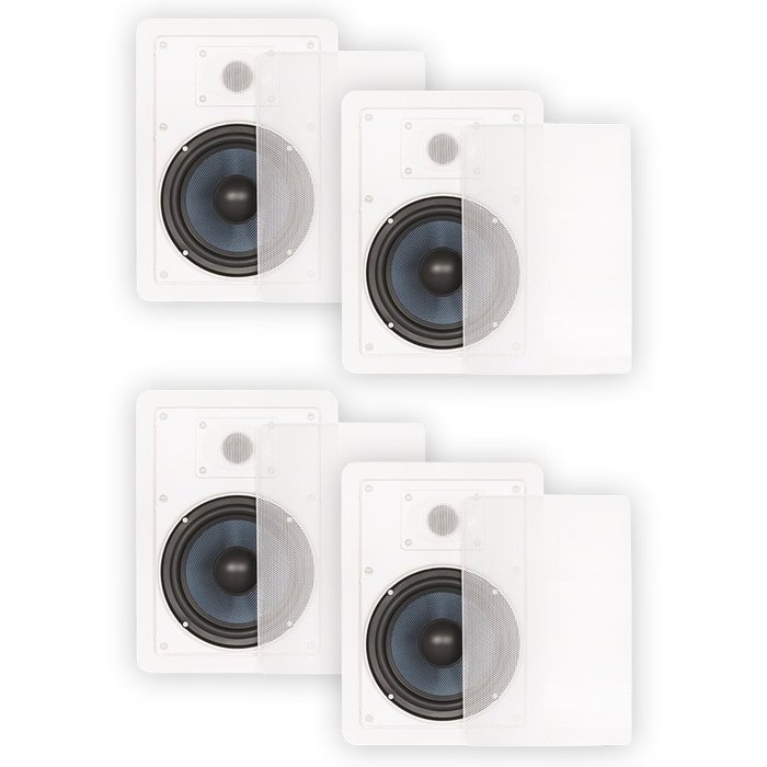 Blue Octave BDW62 In Wall 6.5" Speakers 2 Way Home Theater Surround Sound 2 Pair Pack