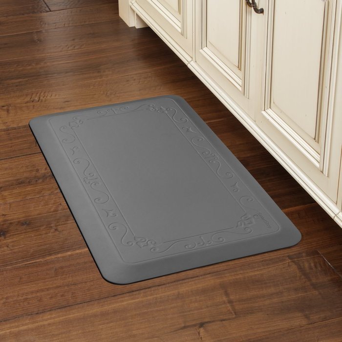 Smart Step Home Collection 72 Inch by 20 Inch Fleur-de-Lys Mat, Gray N2
