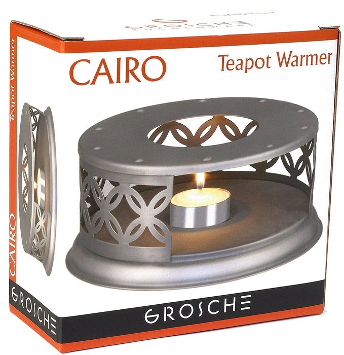 GROSCHE Cairo Premium Teapot Warmer with tea lite candle. For glass teapot and other heatproof dish warming use. N3